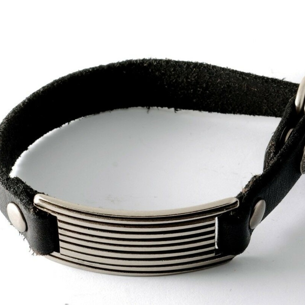 Guess Leather & Metal Wristband Bracelet NWT